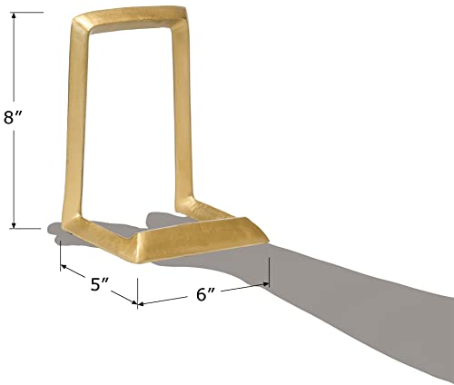 Red Co. 8” Decorative Metal Display Plate Stand and Art Holder Easel in Distressed Gold Finish - color: Gold