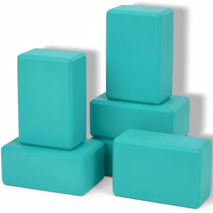 Wettarn 6 Pack Yoga Blocks 9 x 6 x 4 Inch EVA Foam, Lightweight | Non Slip, Yoga Props Accessories for Pilates, Stretching and Meditation - color: Bright Green