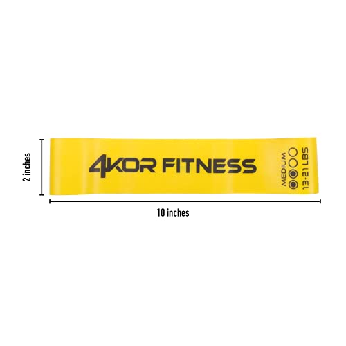 4KOR Fitness Resistance Loop Band Set, Perfect for Crossfit, Yoga, Physical Therapy, and Booty Building - color: 4 Piece Miniband Set (2" x 10")