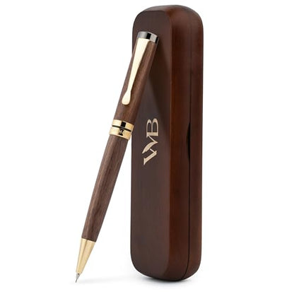 Wordsworth & Black Bamboo Mechanical Pencil, 0.7mm Graphite Lead Gold Finish | Wooden Presentation Gift Box, Instructions Booklet, Brown Wood, Writing, Drafting & Sketching for Architects & Engineers - color: Brown Wood
