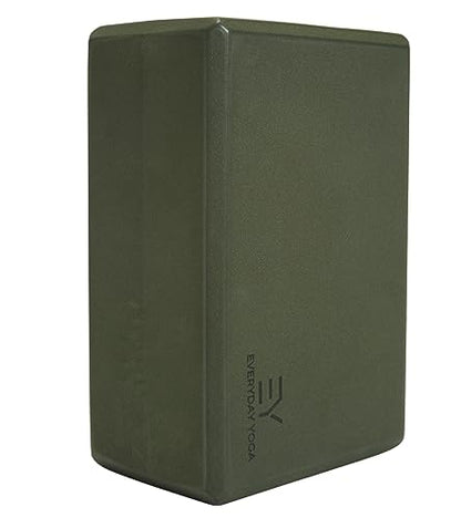Everyday Yoga Premium Foam Block, 3in/4in/5in Thick, Multi Colors, 1 Block - color: Dark Olive, size: 4 Inch Thick
