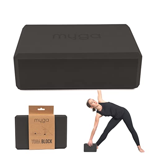 MYGA Yoga Block,Lightweight EVA Foam Yoga Brick,High Density Non-Slip Block for Yoga Poses, Pilates, Balance and Flexibility - color: Black, size: One Size