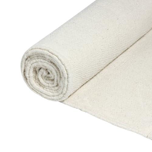 Live Well 360 Handmade Organic Cotton Yoga Mat - Non-Toxic, Chemical-free and All Natural Cloth Yoga Mat - Exercise, Workout, & Fitness Rug - Woven Material - Absorbent & Washable - 78" x 27" - color: Natural Cotton