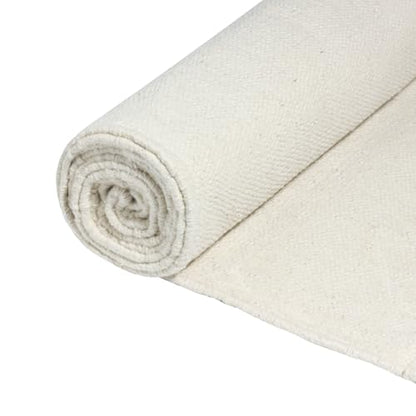 Live Well 360 Handmade Organic Cotton Yoga Mat - Non-Toxic, Chemical-free and All Natural Cloth Yoga Mat - Exercise, Workout, & Fitness Rug - Woven Material - Absorbent & Washable - 78" x 27" - color: Natural Cotton