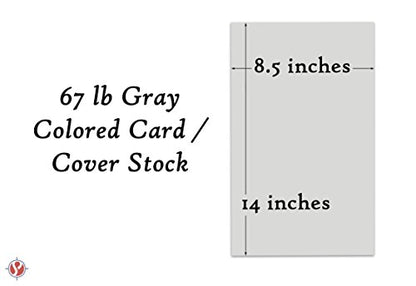 Gray Pastel Color Card Stock | 67Lb Cover Cardstock | 8.5" x 14" Inches | 50 Sheets Per Pack - color: Gray