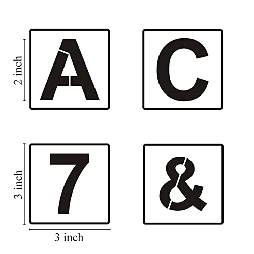 Alphabet Letter and Number Stencils 3 Inch - 40 Pack Letters and Numbers Stencil Templates with Signs for Painting on Wood, Reusable Number and Letter Stencils for Chalkboard Signs & Wood Wall Art - size: 3 Inch