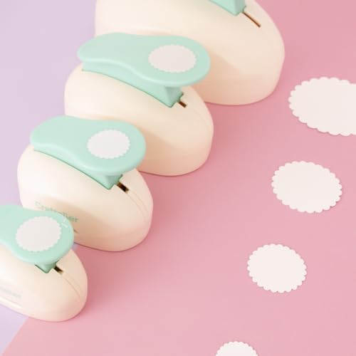 Craftelier - Scalloped Circle Punch 3" (7.62 cm) Diameter | Hole puncher, scrapbooking and crafts projects, lever punch, for paper and cardstock, size 5.9 x 3.74 x 4.13 in - size: Pack of 1: 3" Diameter