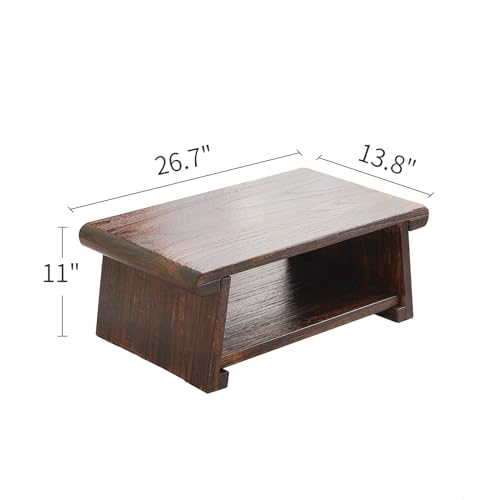 Folding Japanese Low Floor Table,Small Wood Meditation & Altar Table - size: 26.7”x13.6"x11"
