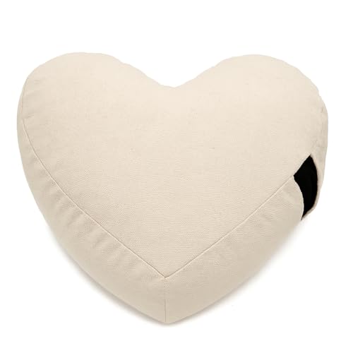 Bean Products Heart Zafu Meditation Cushion, Yoga Pillow 14" Dia - Natural - color: Natural, size: Heart Shaped