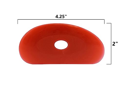 Creative Hobbies Red Soft Silicone Pottery - Pack of 2 | Ultra-Soft Ceramic Sculpting Tool for Smooth Finishing and Removing Finger Marks | Essential Tool for Potters (Shape 2) - color: Shape 2