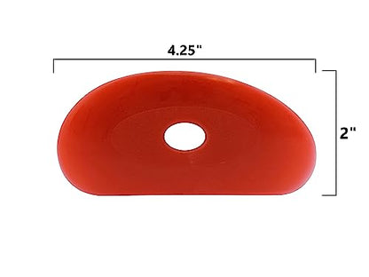 Creative Hobbies Red Soft Silicone Pottery - Pack of 2 | Ultra-Soft Ceramic Sculpting Tool for Smooth Finishing and Removing Finger Marks | Essential Tool for Potters (Shape 2) - color: Shape 2