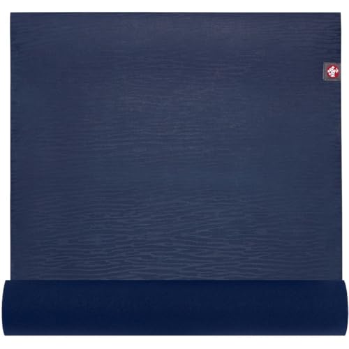 Manduka eKOLite Yoga Mat 71" - 4mm | Natural Rubber | Eco-Friendly | Soft Textured Surface | Natural Next-to-Skin Feel | 71 x 26 inches | Charcoal Grey - color: Midnight, size: 71" x 24"
