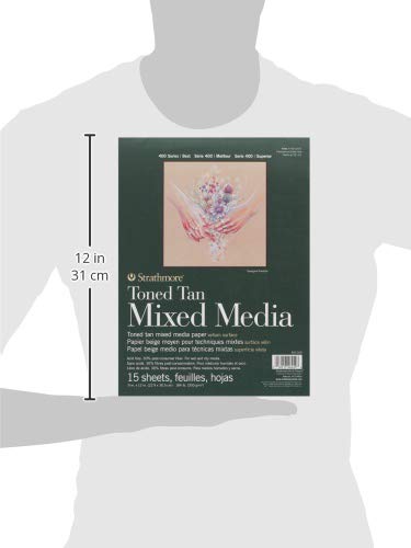 Strathmore Toned Mixed Media Paper Toned Tan 9"X12"-15 Sheets -62462209 - color: Toned Tan, size: 9 x 12 inches