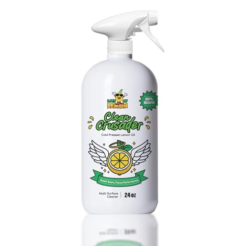 Clean Crusader Cold Pressed Lemon Oil All Purpose Cleaning Oil Spray for Degreasing, Hardwood Floors, Countertops and Bathroom - 24 oz - 1 Pack