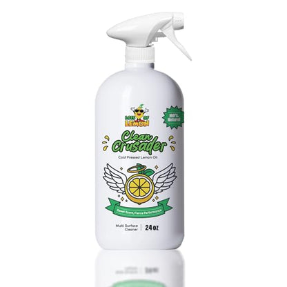 Clean Crusader Cold Pressed Lemon Oil All Purpose Cleaning Oil Spray for Degreasing, Hardwood Floors, Countertops and Bathroom - 24 oz - 1 Pack