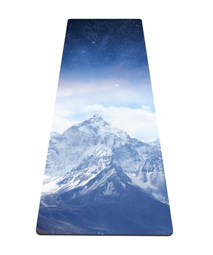nuveti Yoga Mat Print Extra Thick TPE Non Slip Fitness Exercise Mat with Carrying Bag,72"x24" Extra Thick 6MM Exercise & Workout Mat for Yoga, Pilates Fitness and Floor Exercises - color: CengLuanDieZhang