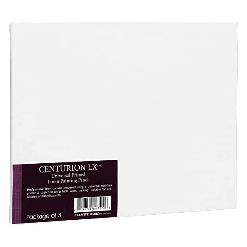 Centurion All-Media Primed Linen Panels - 6x8 3 Pack - 11oz Universal Primed Canvas Boards for Painting, Mounted on MDF Wood, Non-Warping, Ideal for Artists, Professionals, and Painters - size: 6"x8"