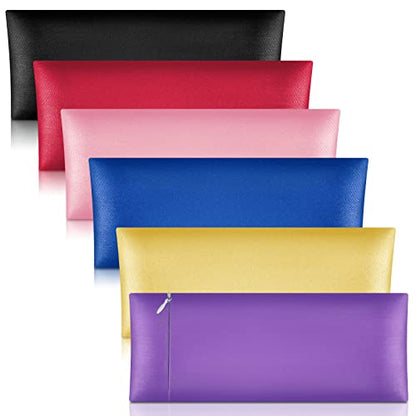 Tudomro 6 Pieces Satin Eye Pillow Case Washable Yoga Eye Pillow Cover Light Weight Removable Cover Yoga Massage Meditation Accessories, 9.8 x 4 Inches, Pillow Not Included