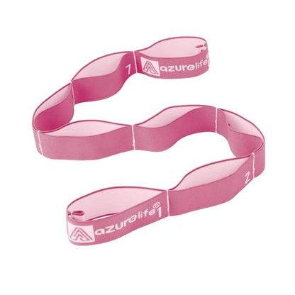A AZURELIFE Elastic Yoga Stretching Strap, Multi-Loop Stretch Strap for Physical Therapy, Pilates, Yoga, Dance & Gymnastics Exercise and Flexible Pilates Stretch Band - color: Elastic-Pink