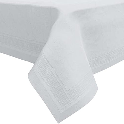 HOUZZKINGZ USA Paper Tablecloths for Rectangle Tables | 54” X 108” – 4 Pack | White Paper Disposable Tablecloth | 3-Ply Premium Paper & Plastic Table Cloths for Parties Disposable - size: 4 Pack