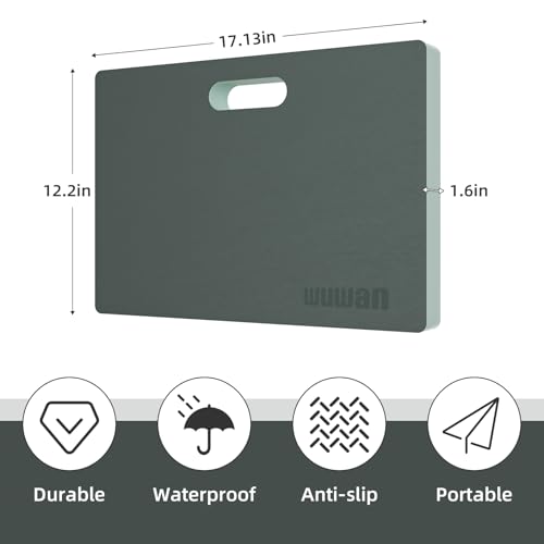 Yoga kneeling mat, 1.5inch Thick,Knee Push-ups, Plank Support & Yoga Elbows/Knees Mat Provides Cushion for Kneeling & Elbows - color: Green with leather front