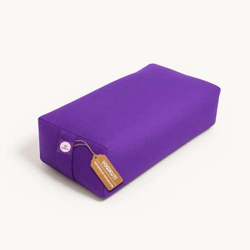Rectangular Cotton Yoga Bolster, Yoga Pillow, Yoga Cushion, Yin yoga Bolster, Iyengar yoga bolster - color: Purple