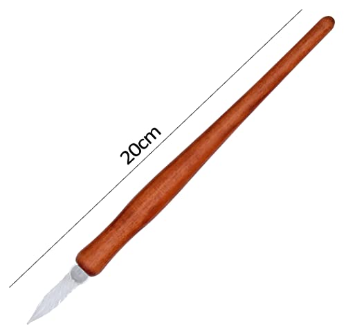 XIAOYU 4PCS Handmade Glass Wooden Dip Pen, Calligraphy Pen for Art Signatures Calligraphy Drawing Decoration, Long(20CM) - color: Long