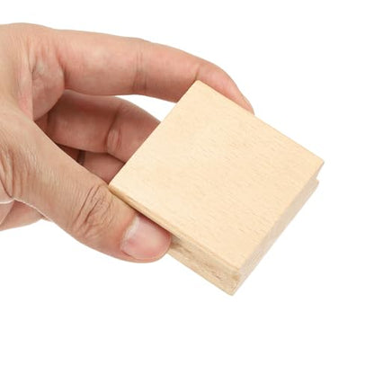 PATIKIL 50x50mm Blank Wood Rubber Stamp Mounts, 5Pcs Wooden Rubber Stamp Handle Hard Wooden Blocks for Making DIY Crafting, Brown - size: 50x50mm