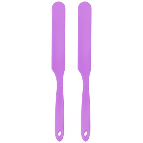 HARFINGTON 2Pcs Silicone Spatula Scraper 9.45" Reusable Non-Stick Flexible Spatulas for Epoxy Resin Liquid Paint Arts DIY Crafts, Purple - color: Purple