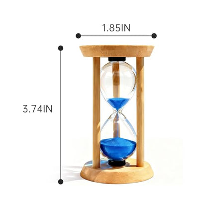 PROLOSO Wooden Sand Timers 1 Minute Glow in the Dark Sandglass Countdown Hourglass Sand Clock for Toothbrush Timer Games Classroom Home Office - color: Glow in the Dark Blue, size: 1 MIN/3.74 IN