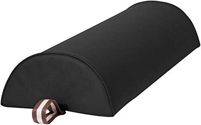 Master Massage Tables 9 inches Large Half Round Bolster Pillow, Half Moon Bolster Pillow for Massage Table, Semi-Round Massage Pillow Cushion with 100% PU Leather, Durable Soft 9"x 26" - (Black) - color: Black, size: 1 count (pack of 1)