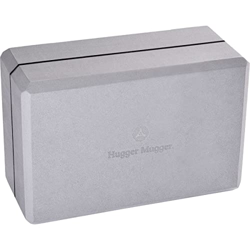 Hugger Mugger 4 in. Foam Yoga Block - Strong and Stable, Beveled Edges for Comfort, Most Favored Block Size, Helps with Alignment and Support in Many Poses - color: Gray