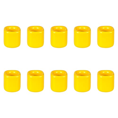 Mega Candles 10 pcs Yellow 1/2 Inch Diameter Ceramic Chime Ritual Spell Candle Holders, Great for Casting Chimes, Meditation, Rituals, Spells, Vigil, Witchcraft, Wiccan Supplies - color: Yellow, size: 10 Pieces