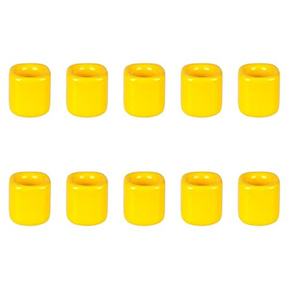 Mega Candles 10 pcs Yellow 1/2 Inch Diameter Ceramic Chime Ritual Spell Candle Holders, Great for Casting Chimes, Meditation, Rituals, Spells, Vigil, Witchcraft, Wiccan Supplies - color: Yellow, size: 10 Pieces
