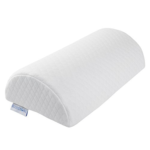 Bluestone Half Moon Memory Foam Back Pillow, White, 13.5” x 8”