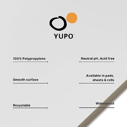 Legion Yupo Polypropylene Pad, 11 X 14 inches, Medium 74lb., 10 Sheets (L21-YUP197WH1114)