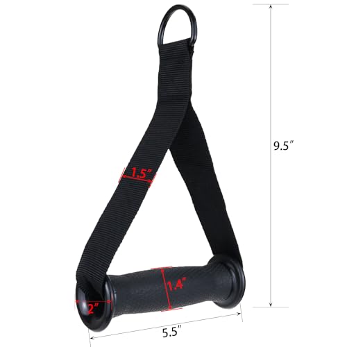 Resistance Band Handles, 2 Pack Heavy Duty Cable Machine Grips - color: Black