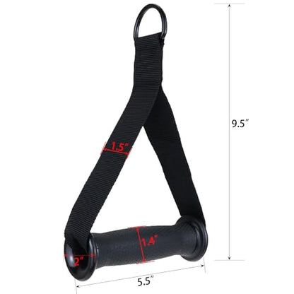 Resistance Band Handles, 2 Pack Heavy Duty Cable Machine Grips - color: Black