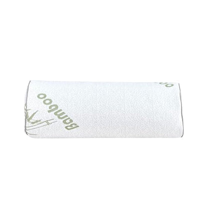 Kingnex Bolster Roll Pillow for Sleeping on Back or Side Under Knee to Relief Lower Back Pain Between Legs for Side Sleepers Latex Cylinder Pillow with Removable Cover 19x8