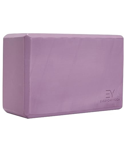 Everyday Yoga Premium Foam Block, 3in/4in/5in Thick, Multi Colors, 1 Block | Non-Slip, EVA Foam, High-density Support, Beveled Edges, Durable & Lightweight, Balance Aid, Stability & Stretching Accessory - color: Lilac, size: 4 Inch Thick