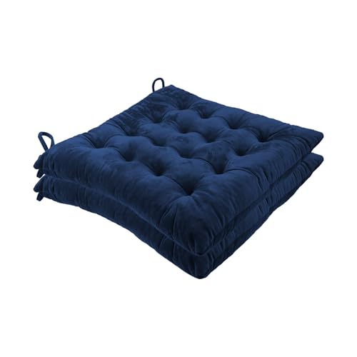 Square Pillows Seating, Thick Meditation Floor Pillow,Flexible Large Pillows Seating,2PCS Color Chair Pads Cushions,Square Floor Pillows for Game Yoga Indigo, 40 * 40cm/15.74 * 15.74" - color: Indigo, size: 40*40cm/15.74*15.74"