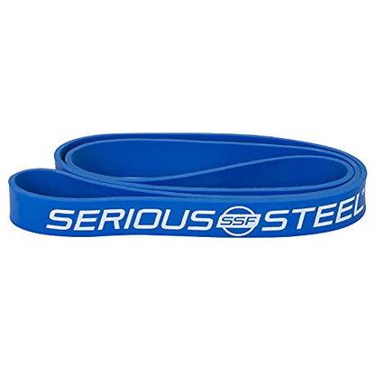 Serious Steel Fitness 81.3cm(32인치) 저항 트레이닝 밴드 (휴대용 운동 밴드 시스템 트레이닝 밴드 - 152cm(5피트 10인치) 미만의 개인에게 적합) - color: #3 블루 (11.3-36.3kg(25-80파운드))