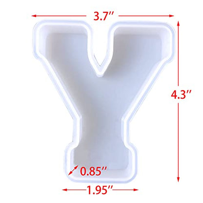 4 inch 26 Pack English Letter Silicone Mold - Alphabet Capital & Large Letter Resin Casting Mold - color: letter-4inch-26-pack