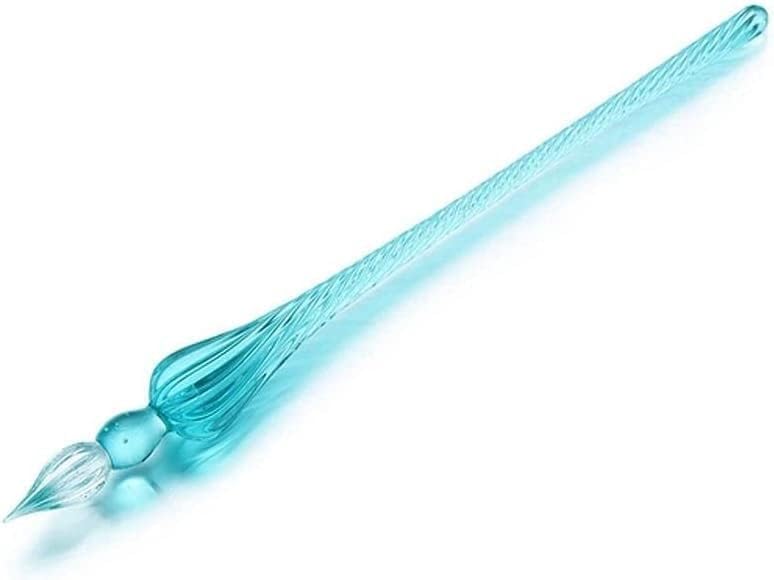 Peacock Blue Glass Dip Pen Vintage Glass Dip Dipping Pen Filling Ink Signature Calligraphy Fountain Pens Art Painting Writing Supplies, Drawing Media, Drawing and Art Supplies