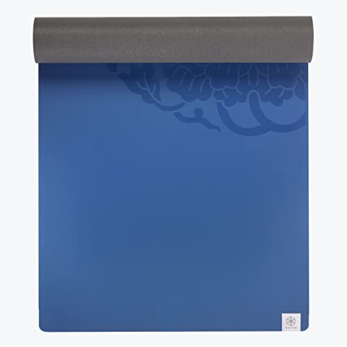Gaiam Dry-Grip Yoga Mat, Non-Slip, Hot Yoga - color: Blue (Standard)