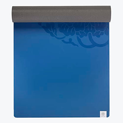 Gaiam Dry-Grip Yoga Mat, Non-Slip, Hot Yoga - color: Blue (Standard)
