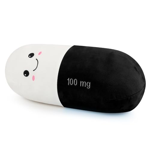 Cervical Neck Roll Pill Pillow, Cylinder Bolster Chill Pillows with Washable Cover, Round Neck Pillows Support for Bed Sleeping, Designed for Head, Neck, Lumbar, Legs Back and Yoga (Black, M) - color: Black