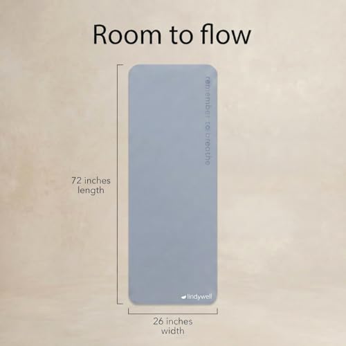 Lindywell Pilates Yoga Workout Mat Non Slip 6mm, 8mm, 10mm Thick - 6ft x 26in - color: Blue, size: 10mm