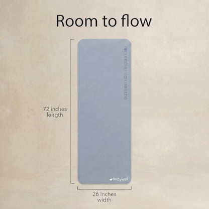 Lindywell Pilates Yoga Workout Mat Non Slip 6mm, 8mm, 10mm Thick - 6ft x 26in - color: Blue, size: 10mm