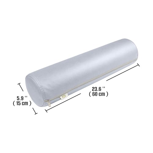 2 Pack Neck Roll Pillow, High-Density Foam Cylinder Bolster Pillow for Neck, Back & Lumbar Support, Ergonomic Round Pillow for Side Sleepers, Sleeping (5.9''x23.6'' Medium Grey) - color: Medium Grey, size: 23.6x5.9IN